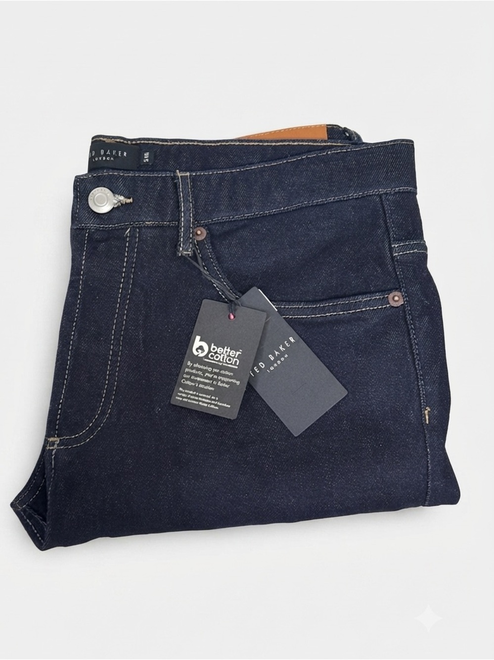 Ted Baker Dyllon Tapered Fit Stretch Jeans Dark Blue Mens Size 34R New With Tags